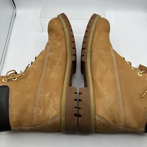 Timberland Premium Combat Boots Men's Size 11 Wheat Nubuck Round Toe Lace Up - Picture 6 of 8